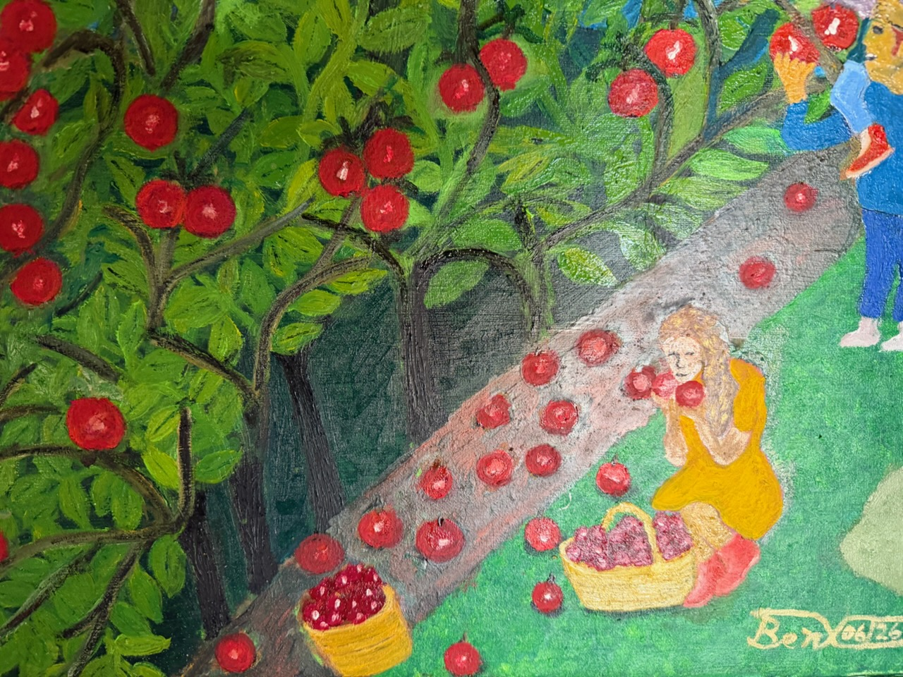 Apple Harvest, artwork by Dr. Louis Bernard Antoine